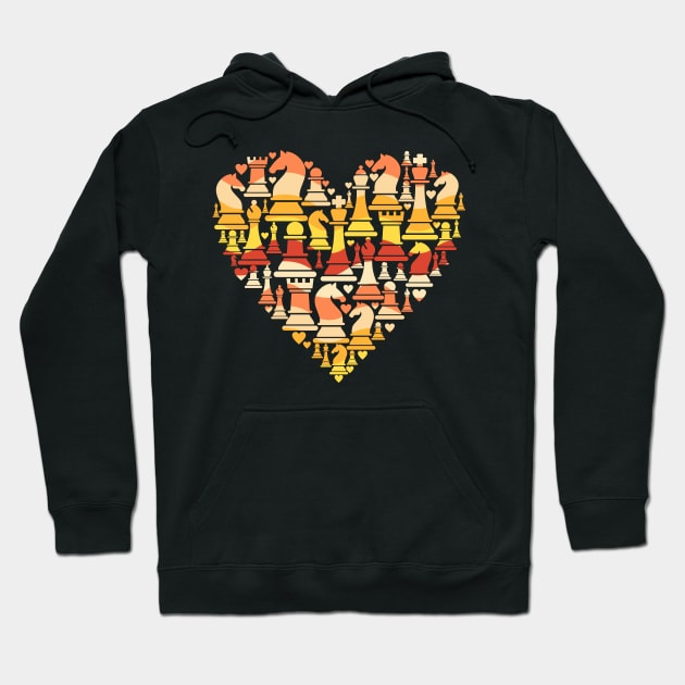 Colorful Chess Heart Hoodie by edwardecho